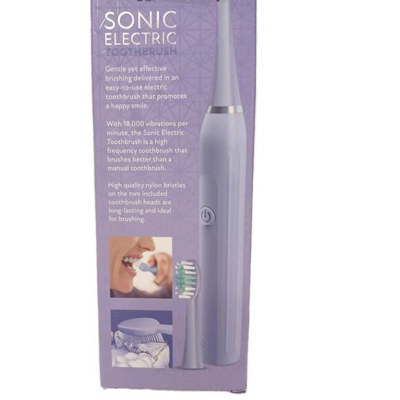 Sonic Electric Toothbrush 2 Heads Batteries included IPX6 Water Resistant - Picture 6 of 11